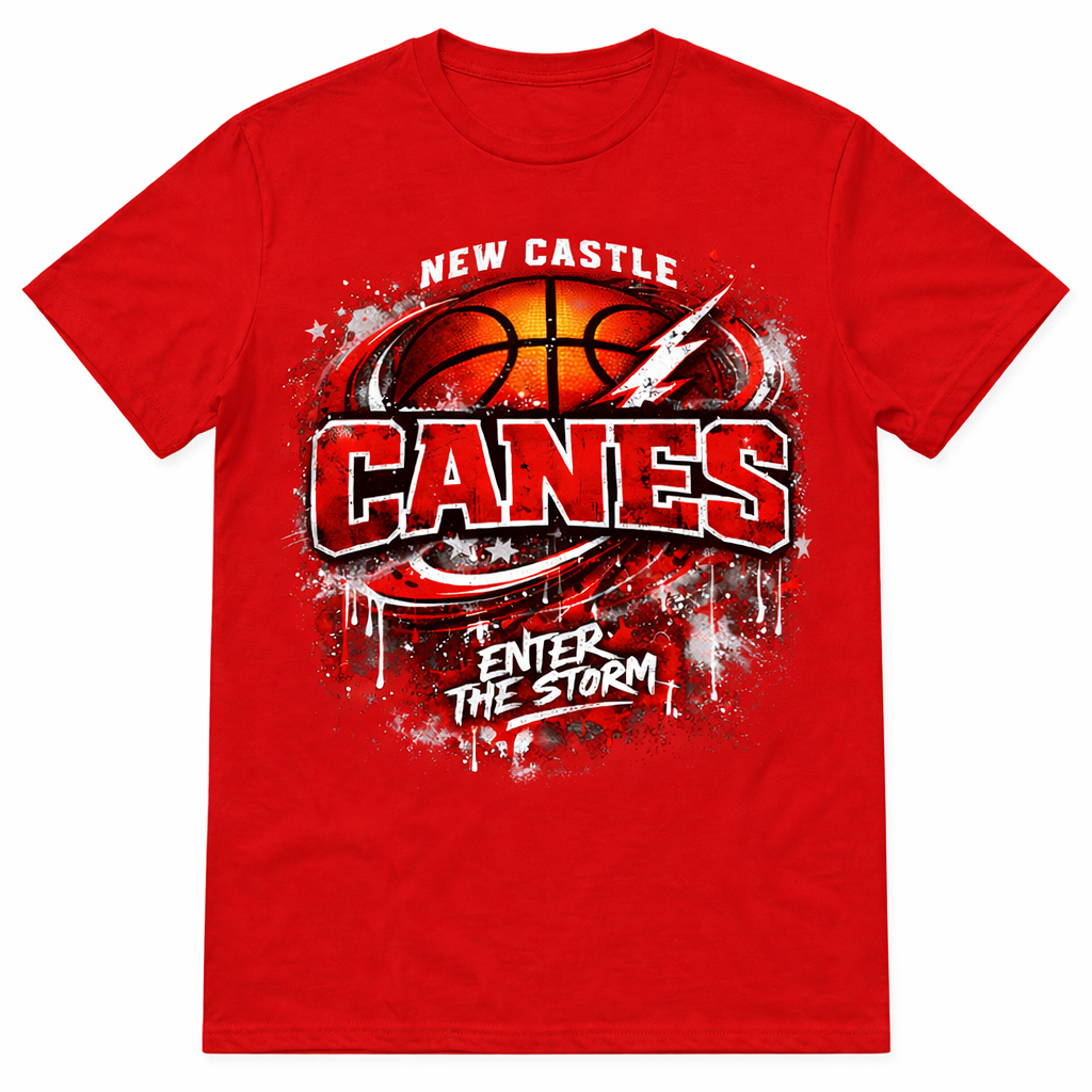 New Castle Canes Basketball Tee — Enter The Storm