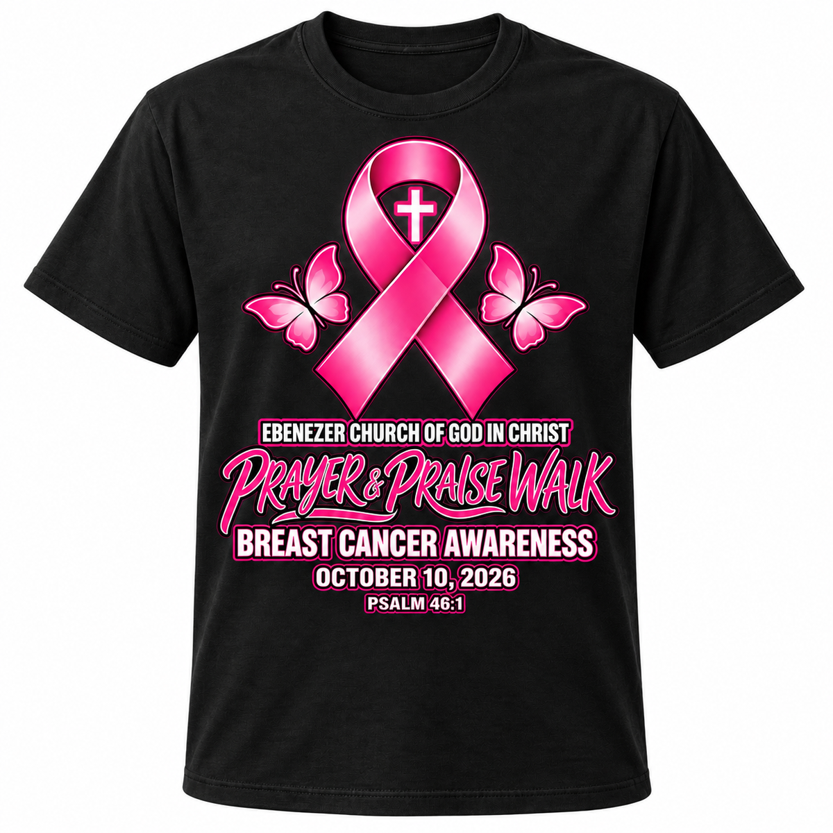 Ebenezer Prayer & Praise Walk – Black T-Shirt