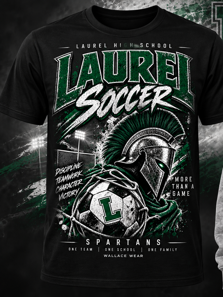 Laurel High School Soccer black T-shirt
