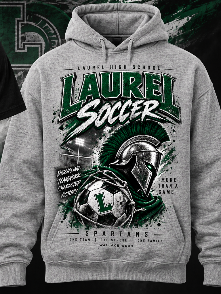Laurel High School Soccer gray hoodie