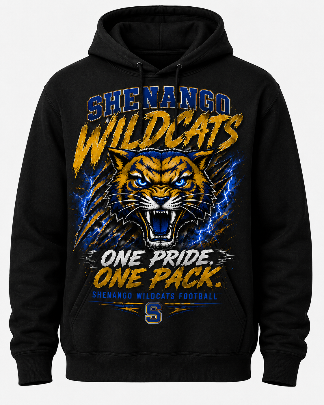 Shenango Wildcats black hoodie mockup